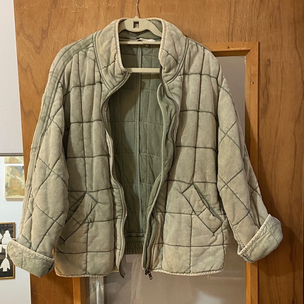 Free People Quilted Jacket - Green
